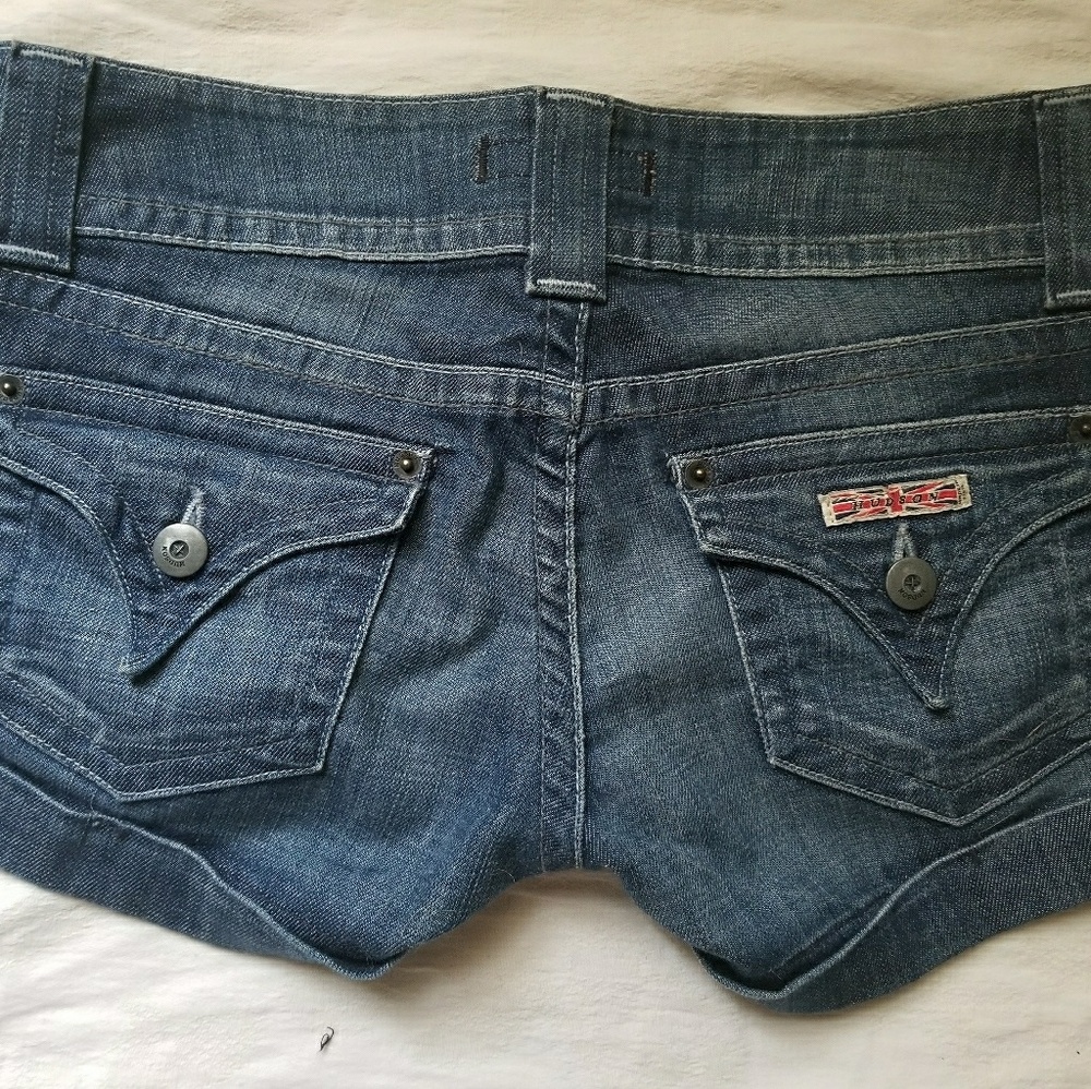 Hudson cuffed flap pocket jean shorts denim